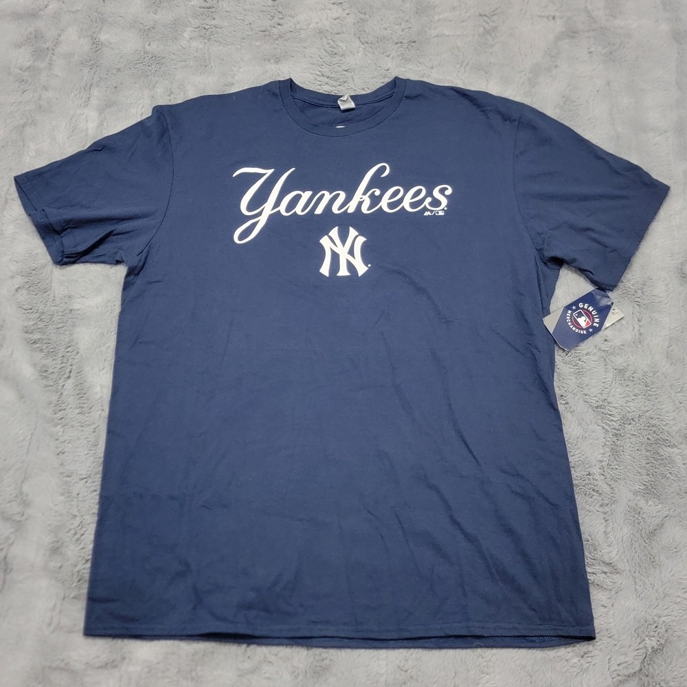 New York Yankees Shirt Mens 2XL Navy Blue MLB Baseball Genuine Merchandise